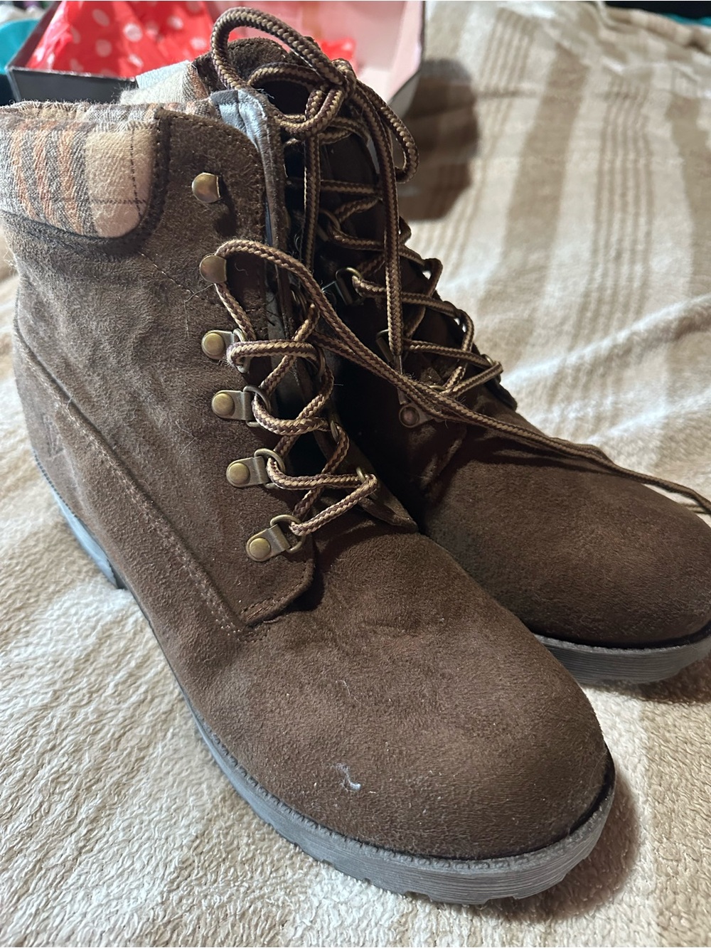 Rock & Candy Brown Lace-Up Ankle Boots